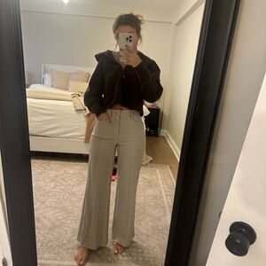 LOFT Gray High Rise Palazzo Pants